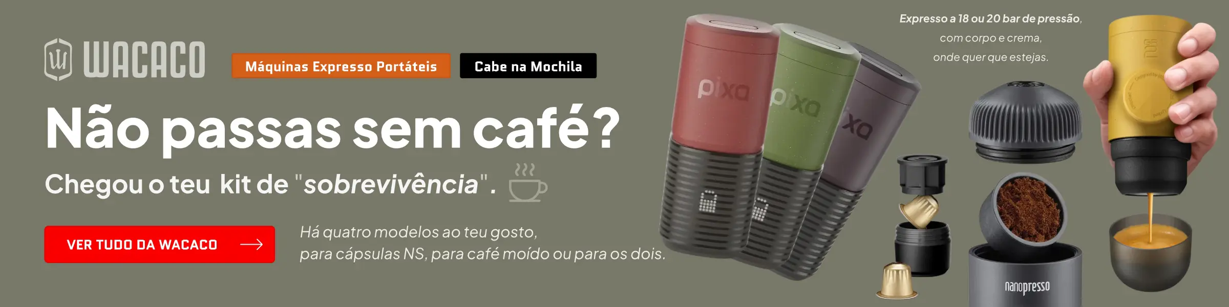 WACACO: Máquinas de Café Expresso Portáteis