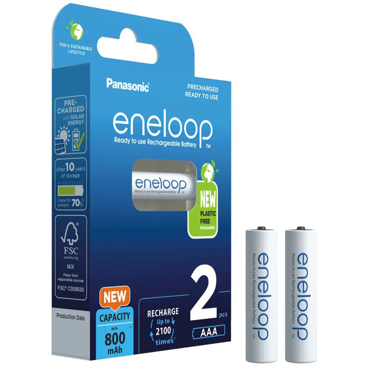 Baterias recarregáveis AAA 800mAh (mín.) [2 unid.]