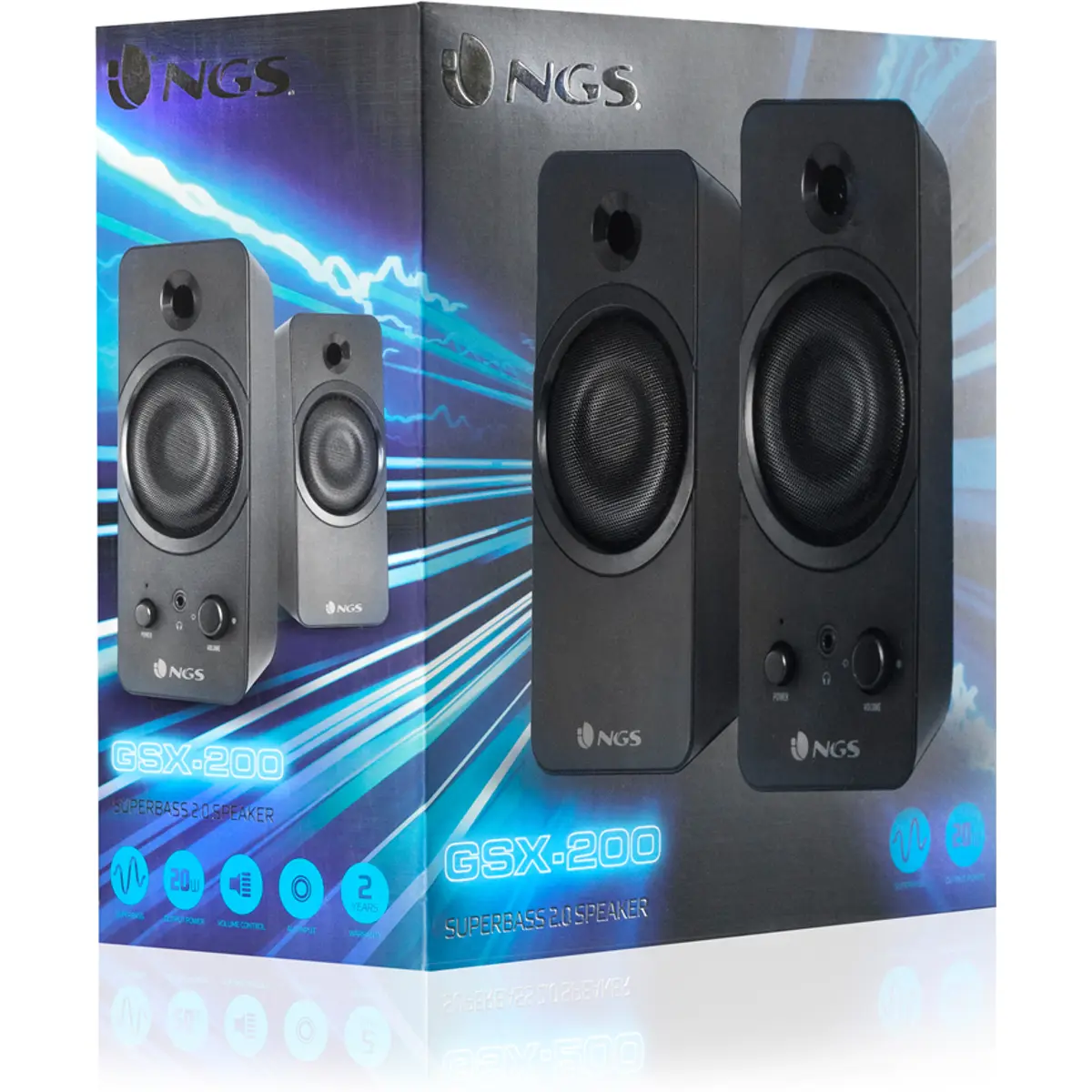 Colunas de computador Gaming 2x20W USB