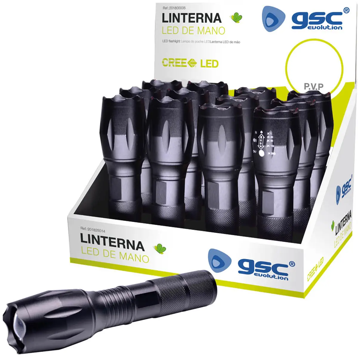 Lanterna LED c/ Zoom 10W 450lm Ø39x130mm c/ zoom - 3xAAA