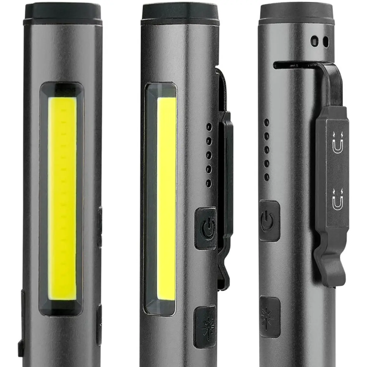 Lanterna de inspeção LED 350lm c/ luz UV e apontador laser - recarregável - IP54