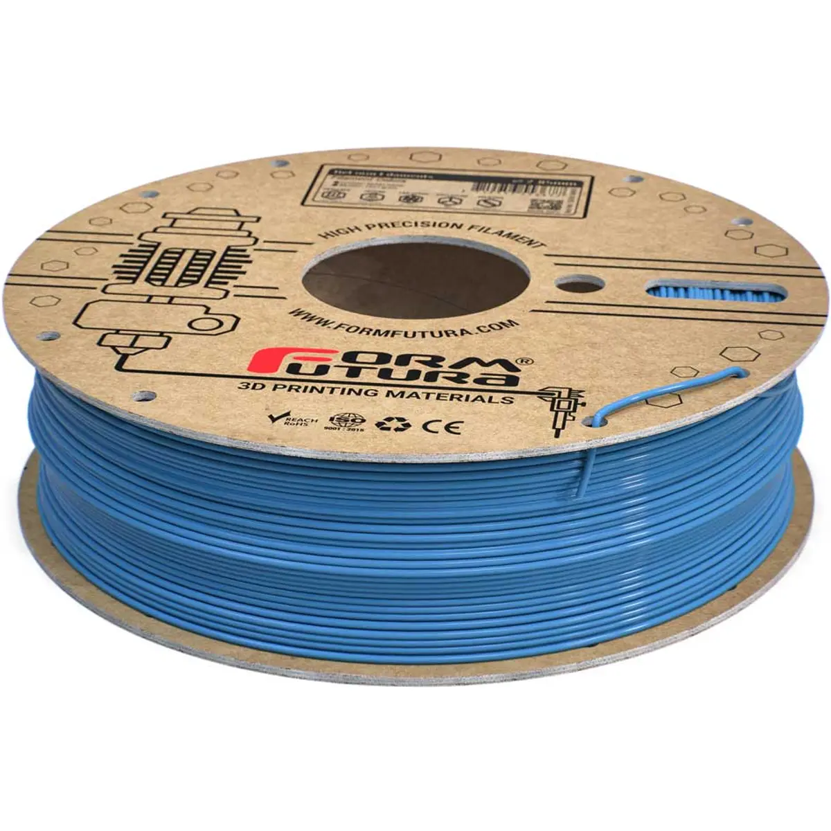Rolo de filamento de impressão 3D PLA (alta precisão) 1.75mm - Azul Céu [RAL5015] - 750g