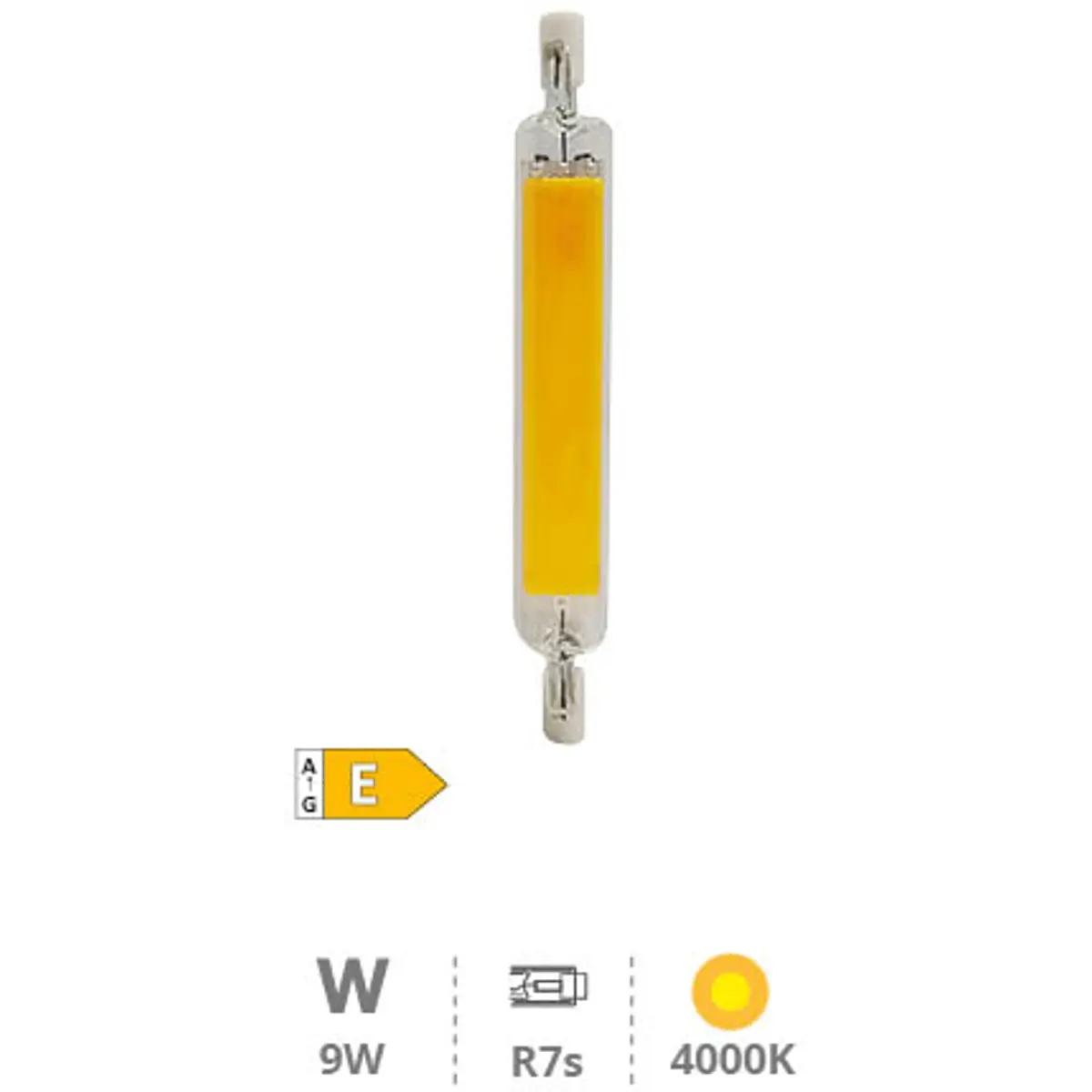 Lâmpada R7S LED COB 118mm 330º 9W 4000K 1100lm