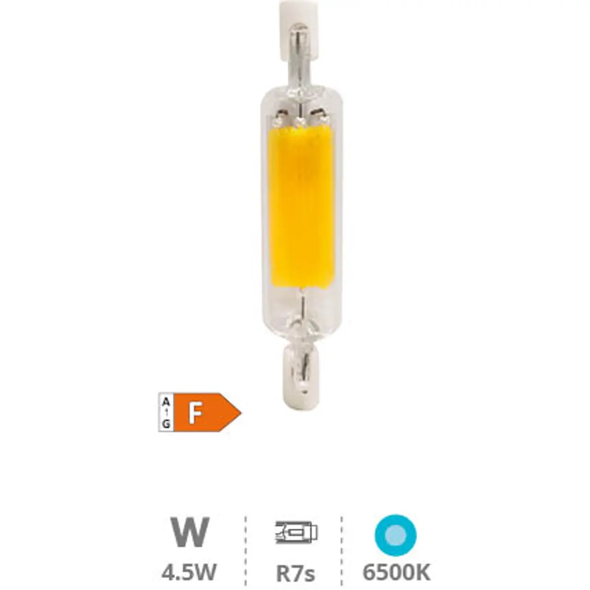 Lâmpada R7S LED COB 78mm 330º 4.5W 6500K 480lm
