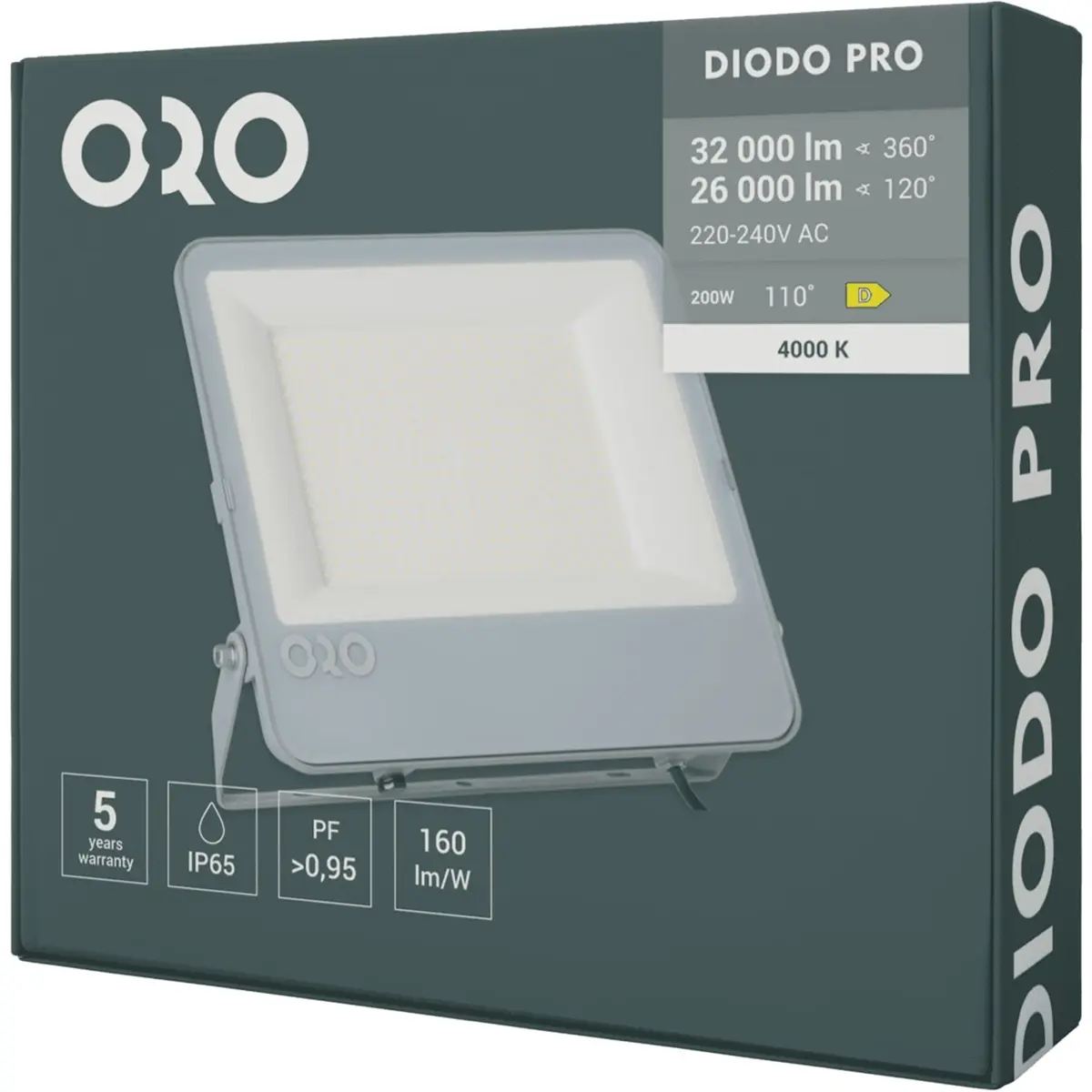 Projector LED 230VAC 200W 4000K (branco neutro) 32000lm