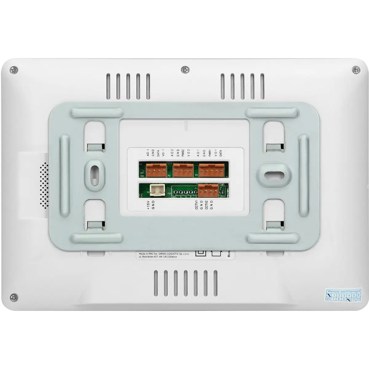 Video-porteiro com ecrã 7'' SD+ DVR p/ 4 apartamentos - Branco