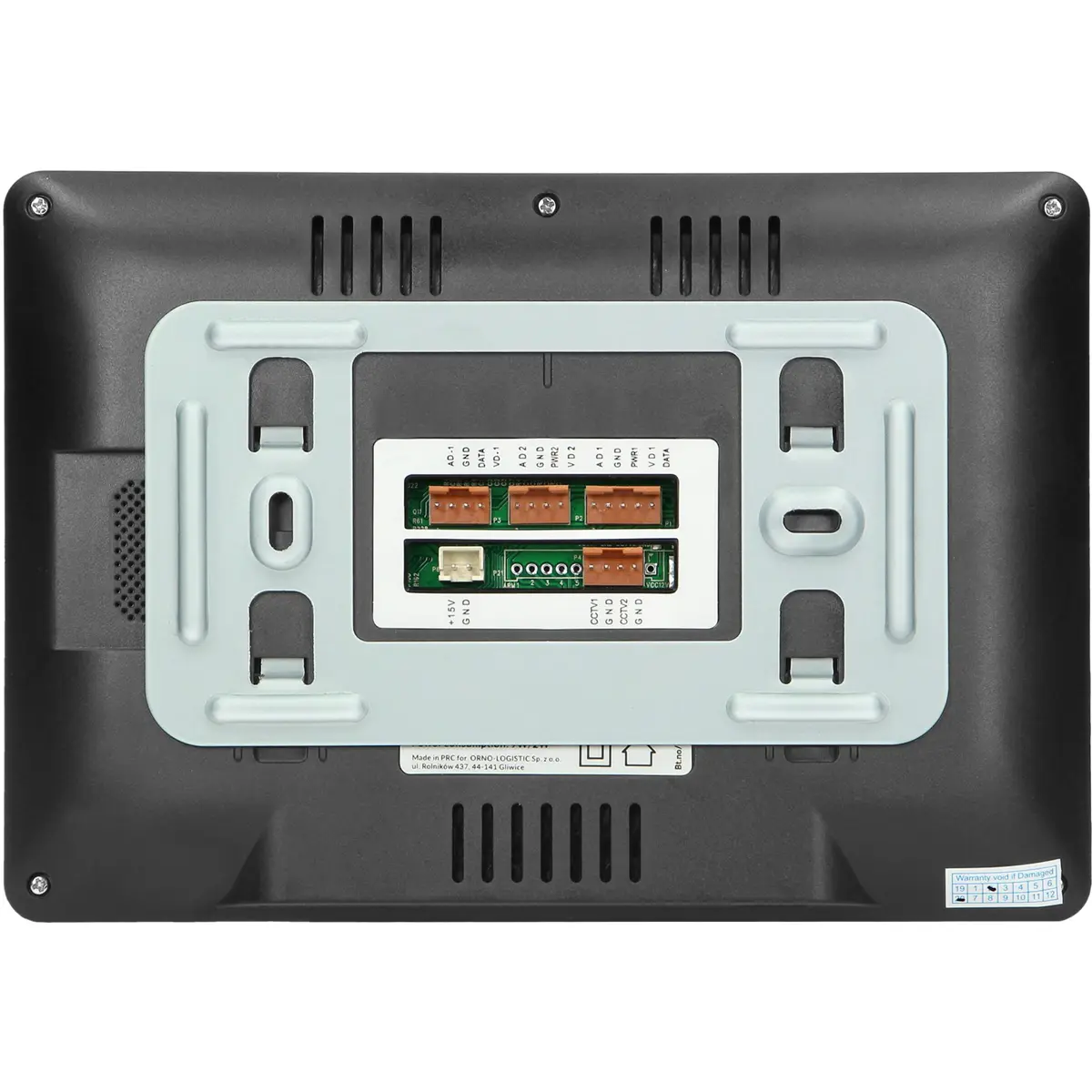 Video-porteiro com ecrã 7'' SD+ DVR p/ 4 apartamentos - preto