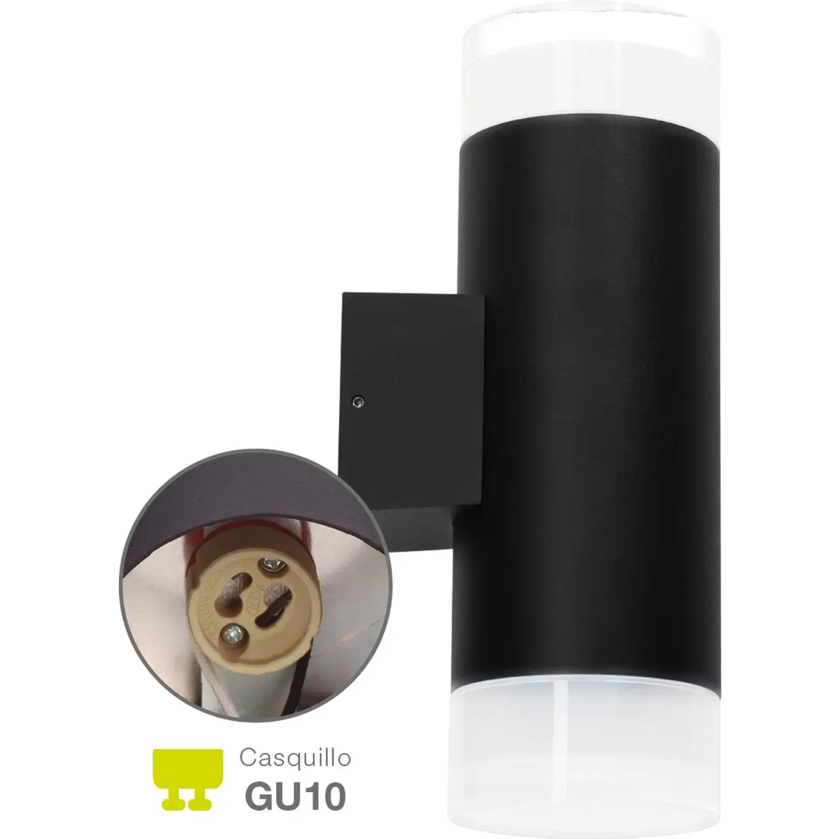 Aplique cilíndrico exterior 2x GU10