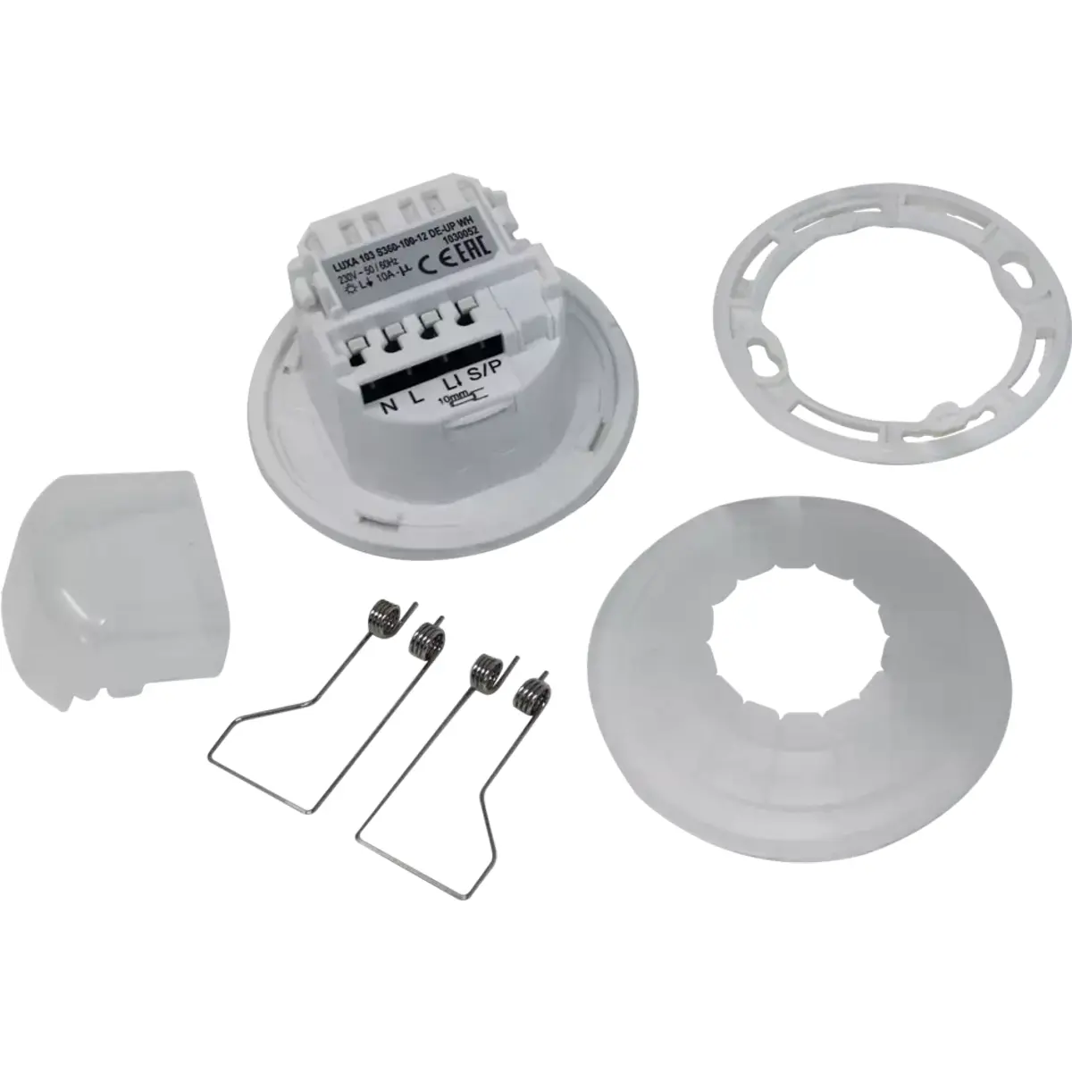 Mini-detector de movimento PIR Crepuscular 360º IP54 400W/2300W - p/ encastrar