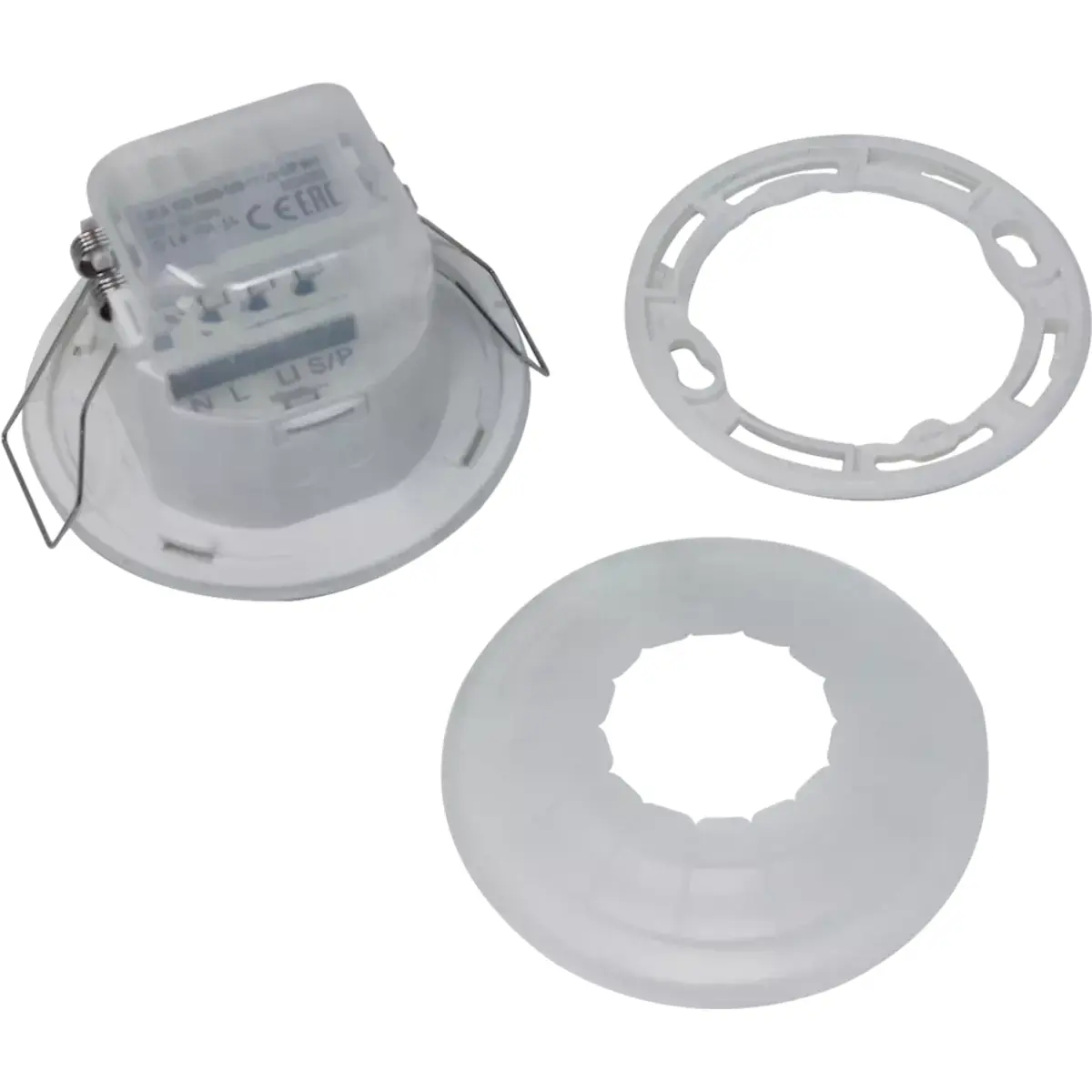 Mini-detector de movimento PIR Crepuscular 360º IP54 400W/2300W - p/ encastrar