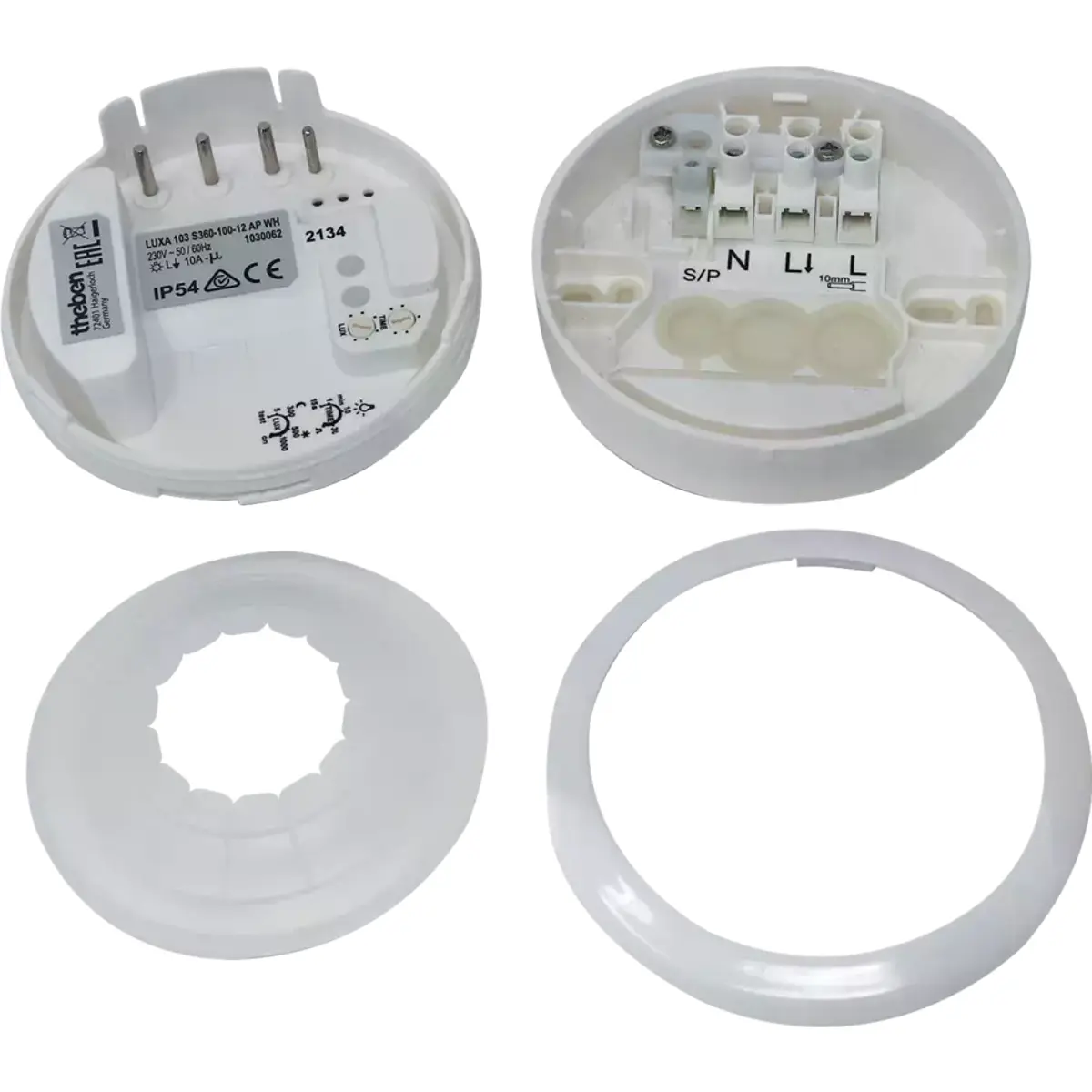 Mini-detector de presença PIR 360º IP54 400W - superfície