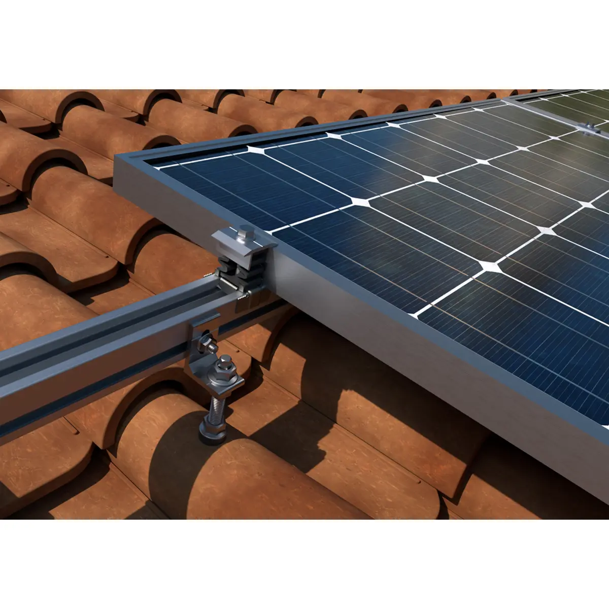 Parafuso de rosca dupla em inox c/ porcas e anilha de vedação (fixação aos telhados) - M10x250mm