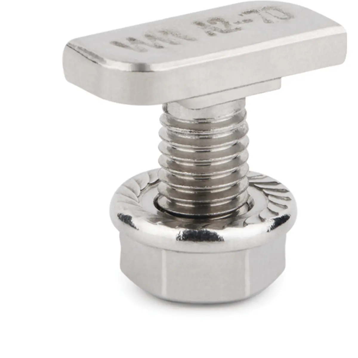 Parafuso cabeça de martelo c/ porca em inox para fixação ao perfil