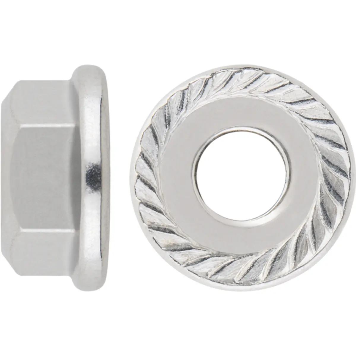 Porca sextavada M8 c/ flange em aço inox A2