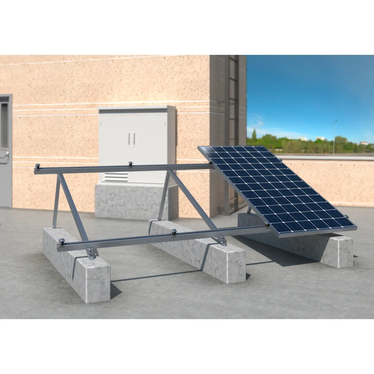 Kit original p/ instalação Solar triangular para 3x painéis - [3.75m]