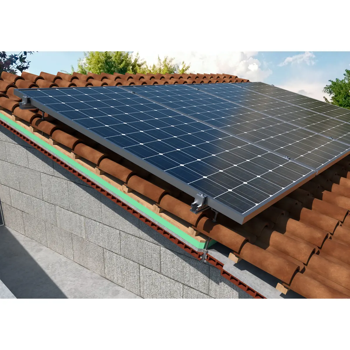 Kit de origem p/ instalação Solar coplanar para 2x painéis - [2.5m]