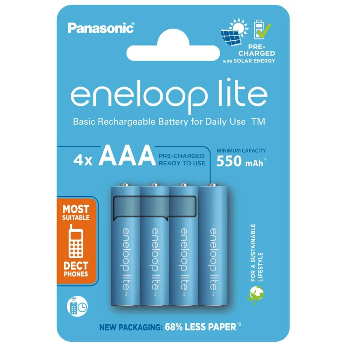 Baterias recarregáveis AAA 550mAh (mín.) [4 unid.]