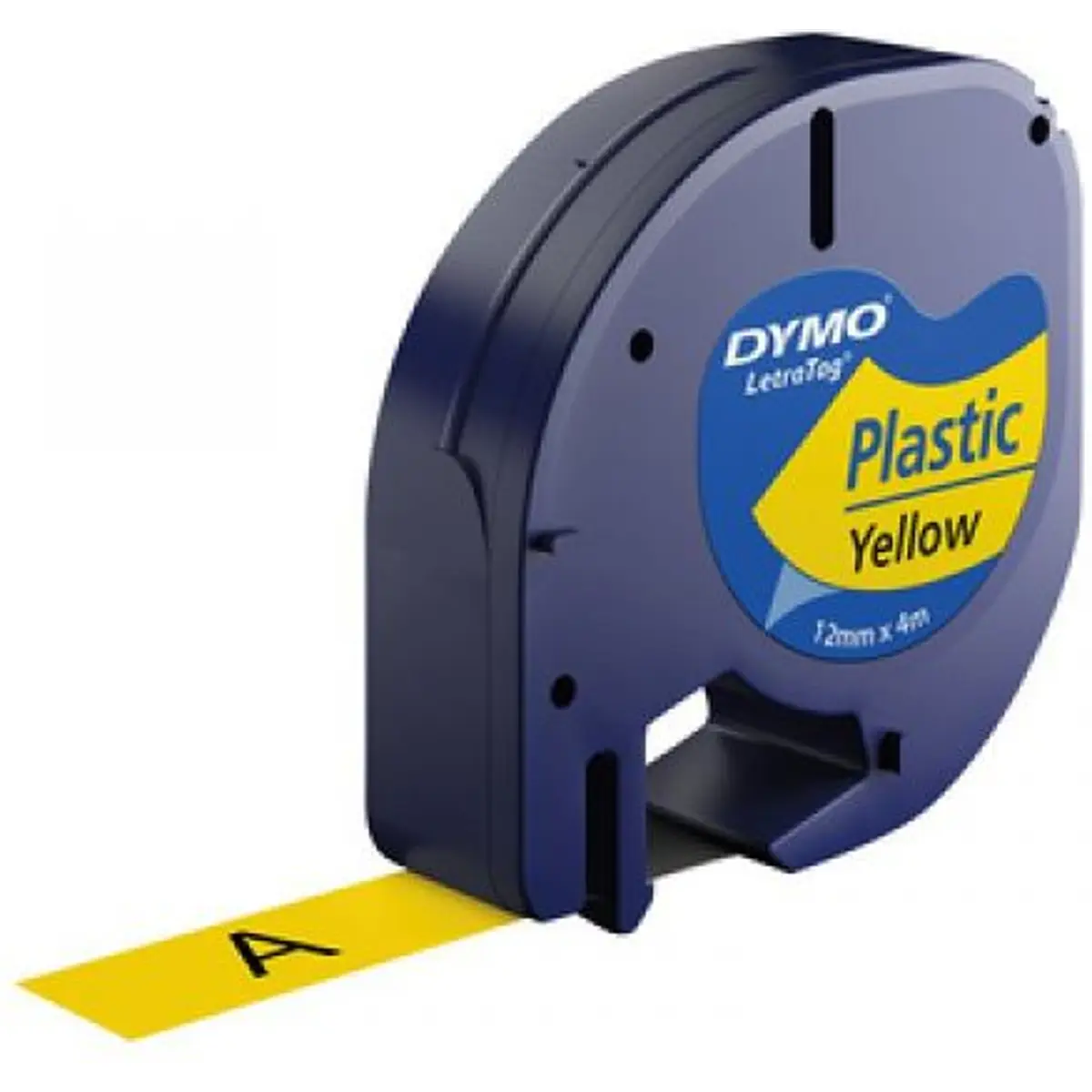 Fita de etiquetar LT 91202 em plástico [Preto sobre amarelo] - 12mm x 4m