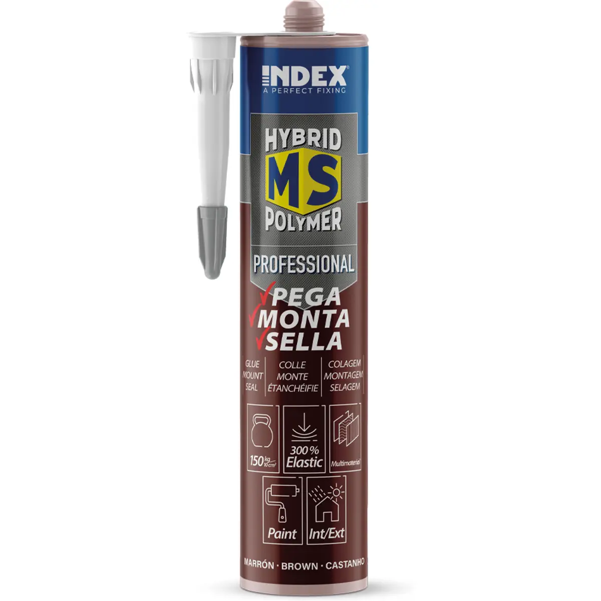 Cola e Veda de Polímero MS Híbrido p/ juntas de dilatação - 290ml - castanho [RAL 8016]