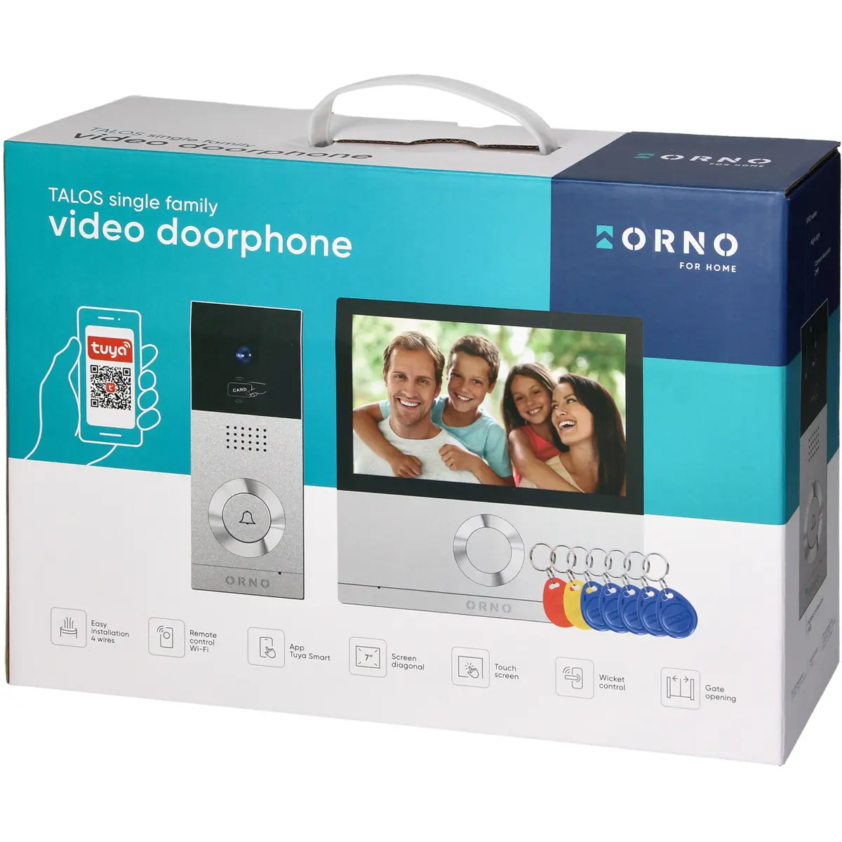 Kit Video-porteiro inteligente WiFi (compatível c/ Tuya) c/ monitor 7'' + Lleitor RFID (4 +2 fios)