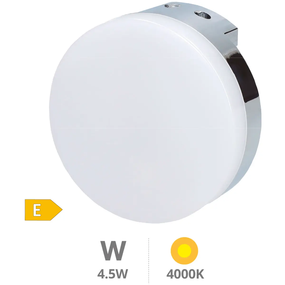 Aplique redondo para WC en LED 230VAC 4W 4000K IP44 - Ø75x35mm