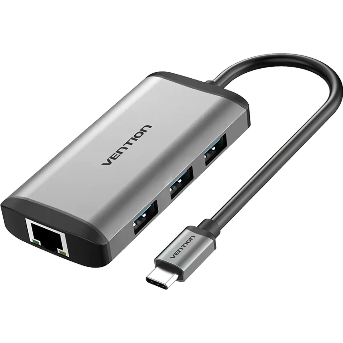 Adaptador/conversor multiport USB-C macho ➝ 3x USB-A + USB-C PD + RJ45 + HDMI