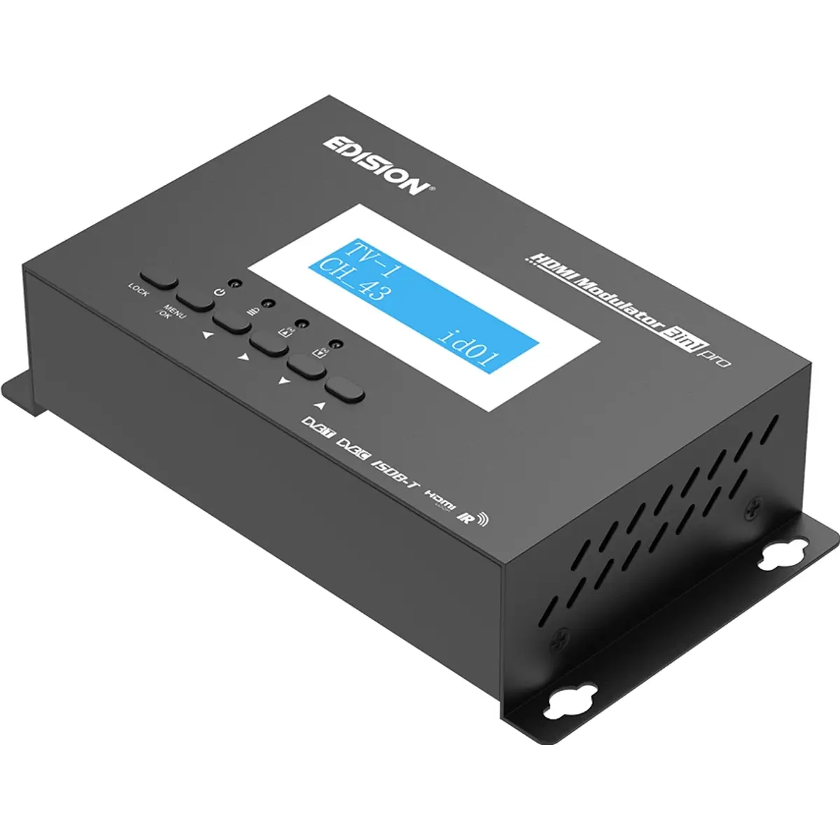 Modulador HDMI 3-em-1 para DVB-T/DVB-C/ISDB-T com HDMI Loop-Out e IR Tx