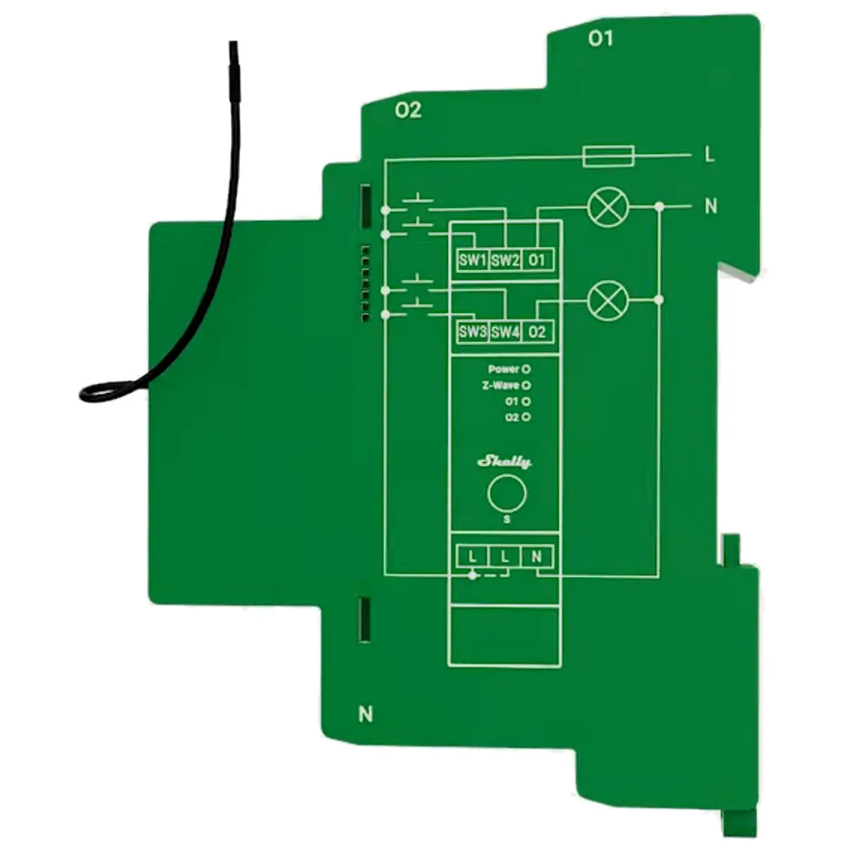 Shelly Wave Pro Dimmer 2PM - Módulo controlador Dimmer inteligente Z ...