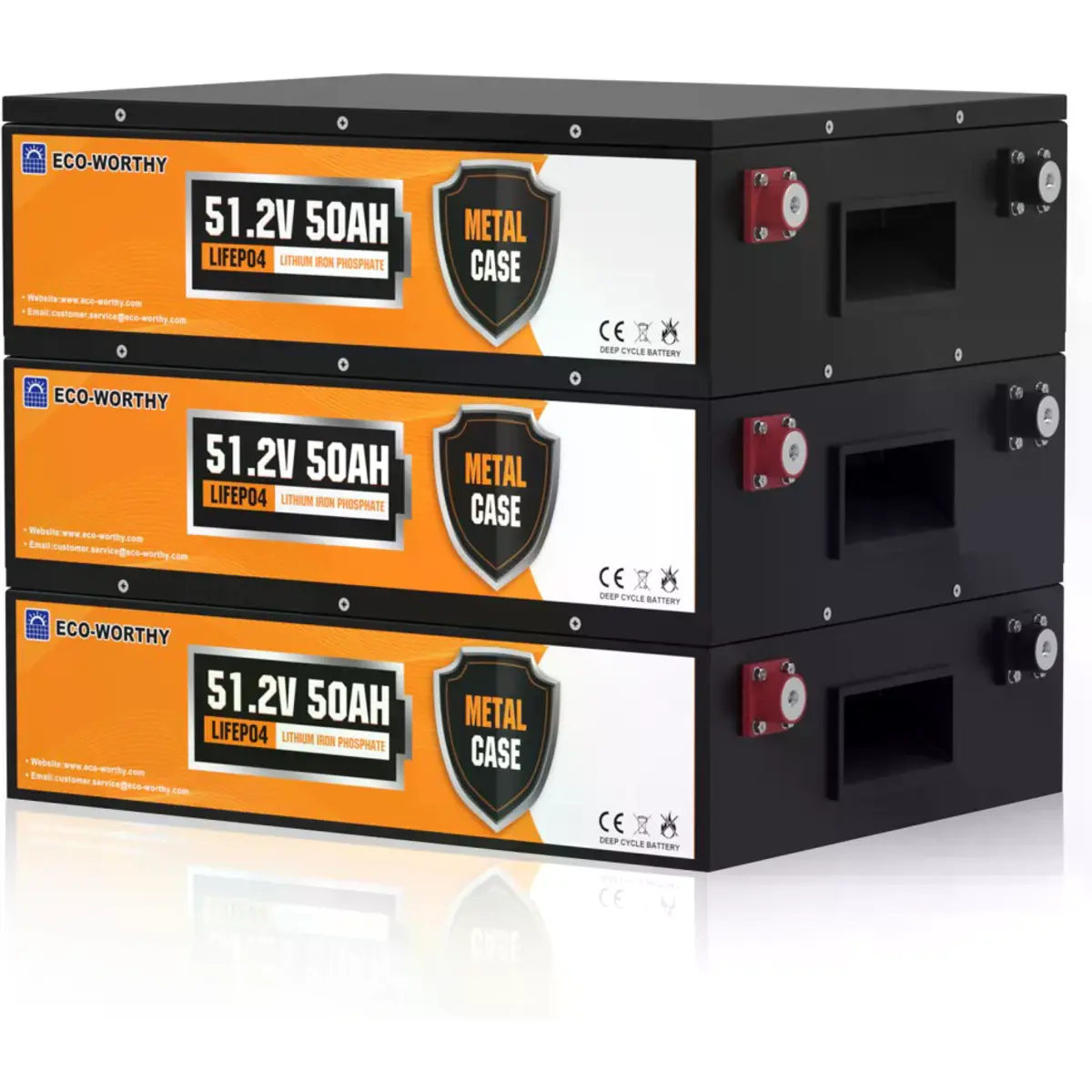 Bateria de Lithium (LiFePO4) BMS empilhável - 48V (51.2V) 50Ah / 2.56kWh