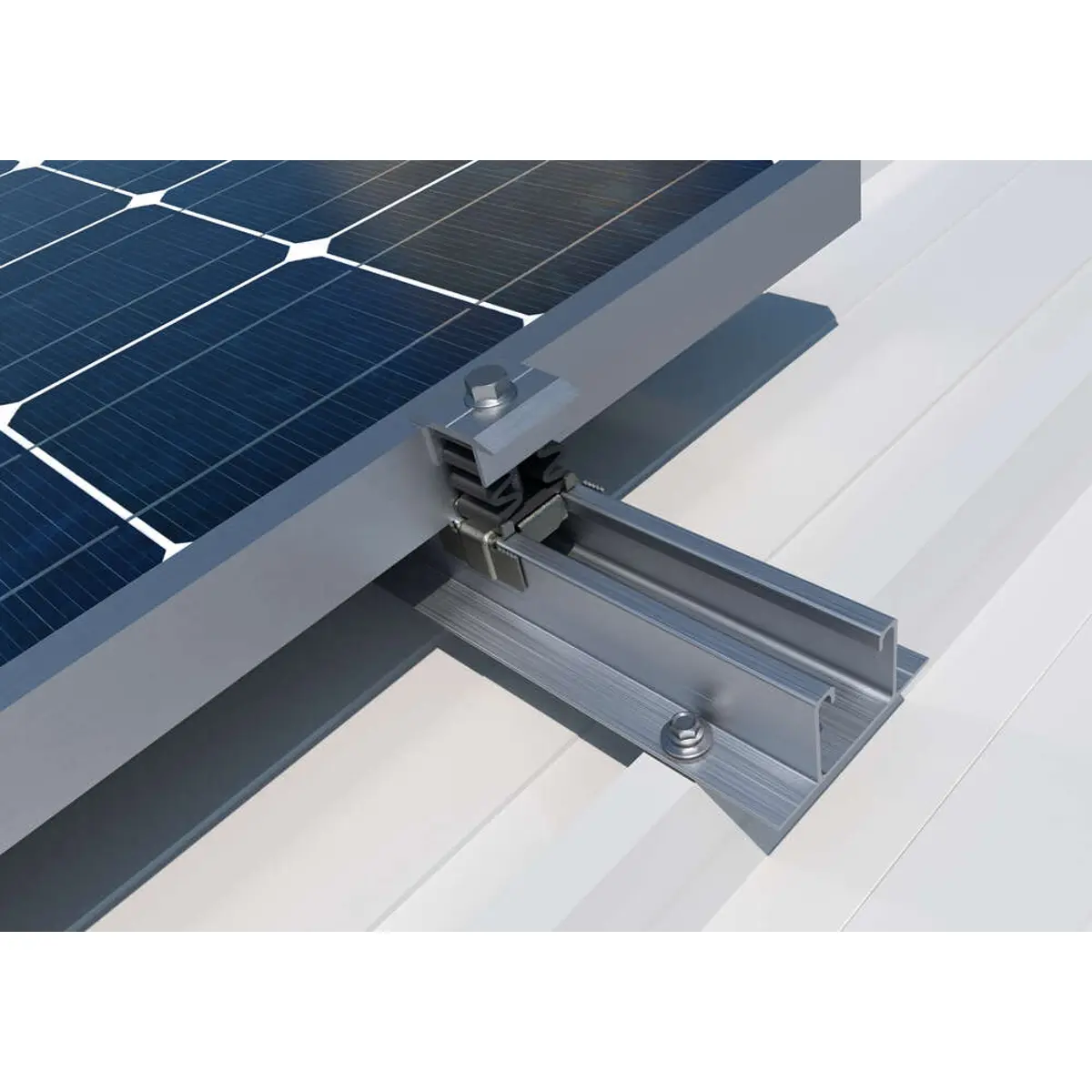 Perfil em alumínio com abas p/ sistema solar coplanar em chapa - 80x35mm - 1.25m