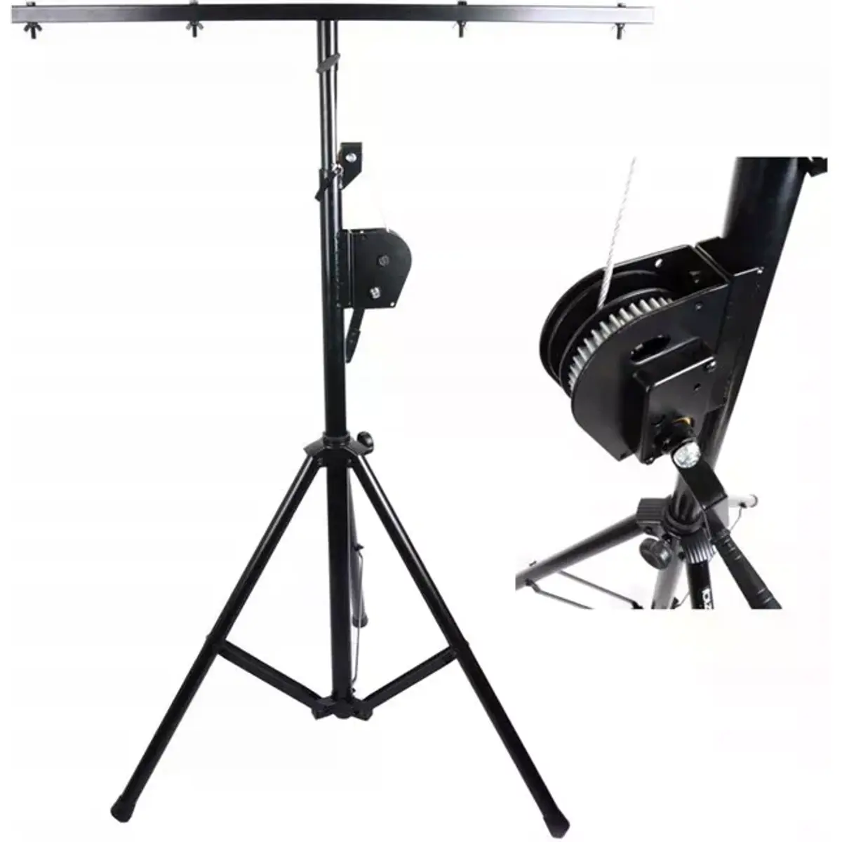 Suporte de iluminação profissional com manivela 140-290cm 60kg