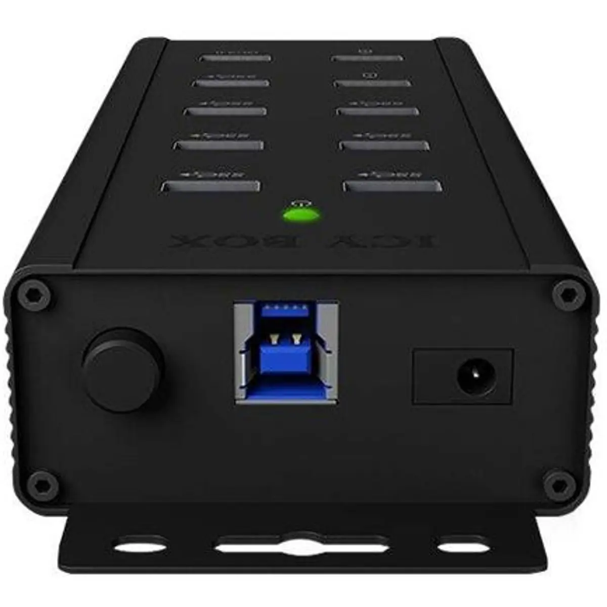 HUB USB 3.2 con 10 puertos (7x USB-A; 1x QC 3.0; 2x BC 1.2) con cable USB y adaptador 12V
