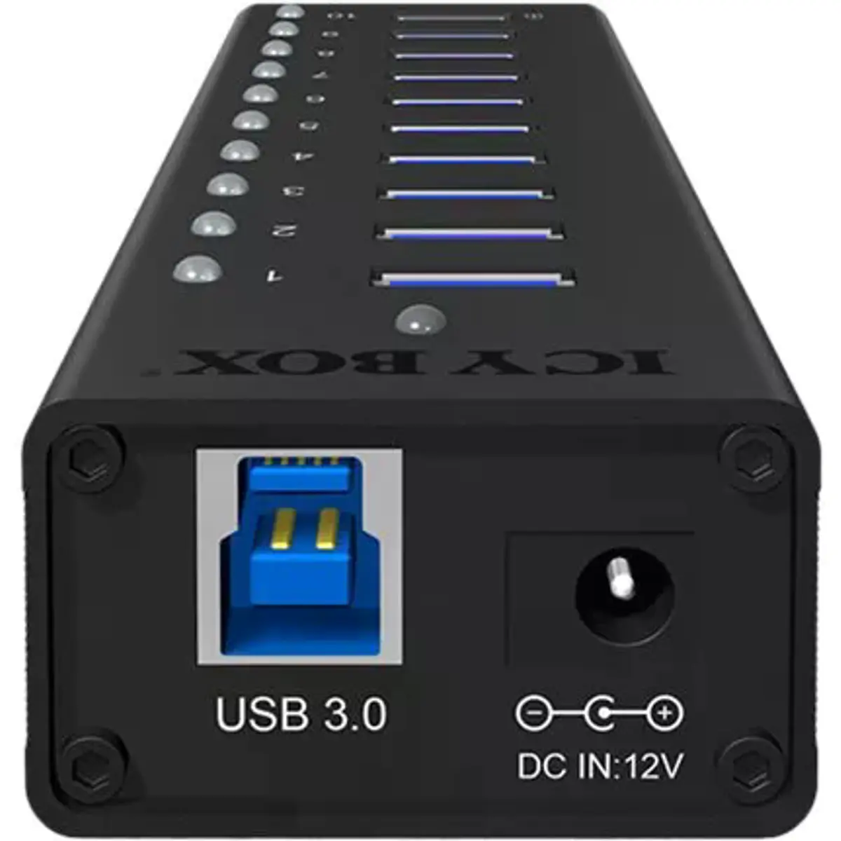 HUB USB 3.2 com 17 portas (16x USB-A; 1x USB-A 7.5 W) c/ cabo USB e adaptador 12V