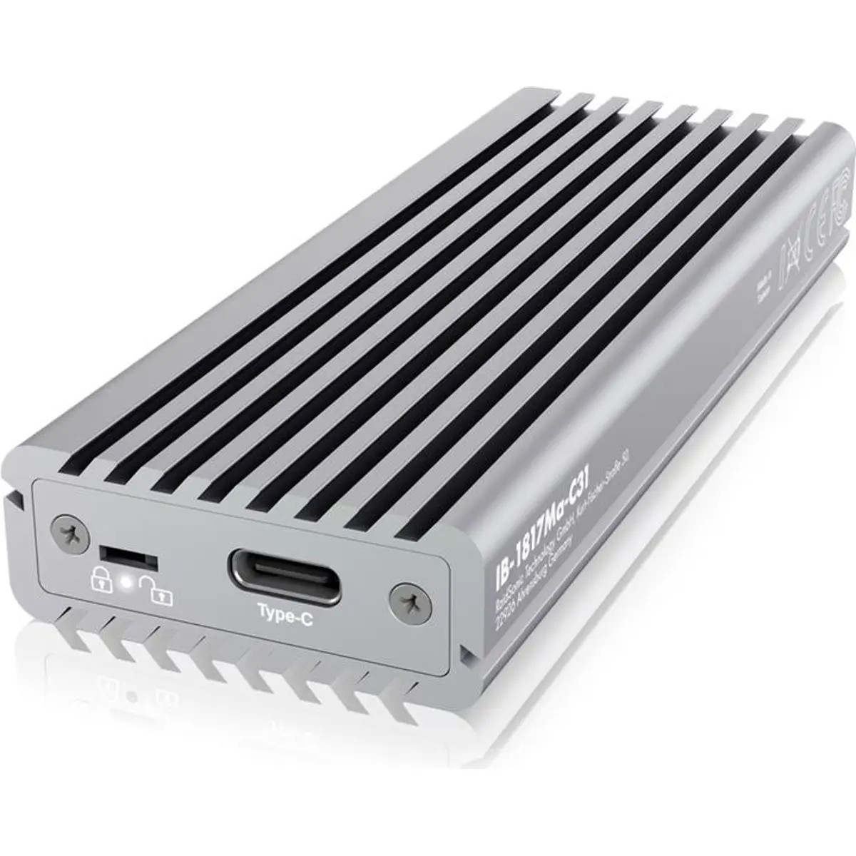 Caixa em alumínio USB‑C 3.2 Gen 2 para SSD NVMe M.2