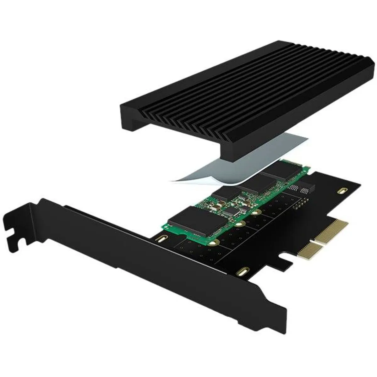 Placa adaptadora PCIe 4.0 para SSD M.2 NVMe com dissipador de calor