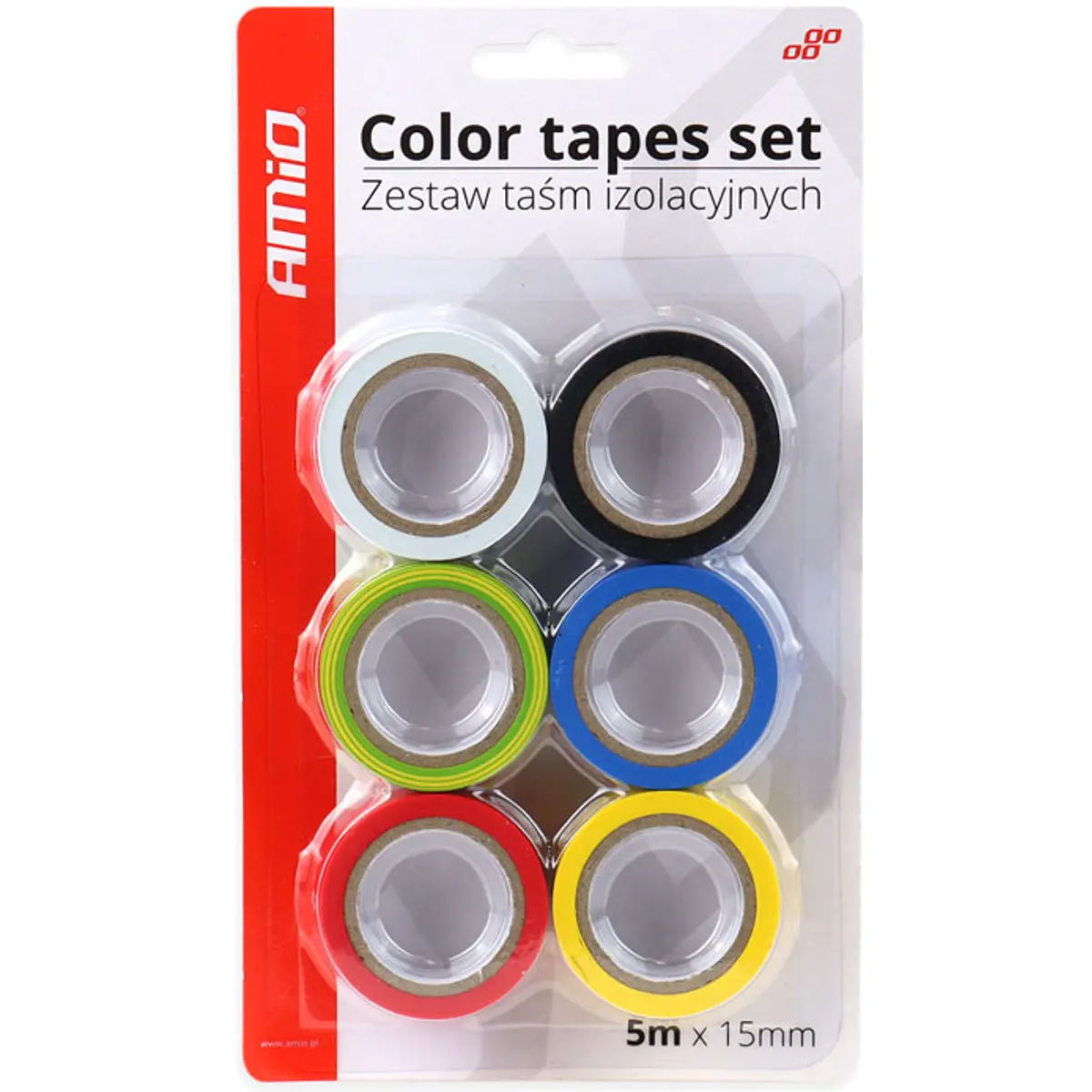 Conjunto 6 fitas isoladoras PVC (várias cores) 15mm x 5m