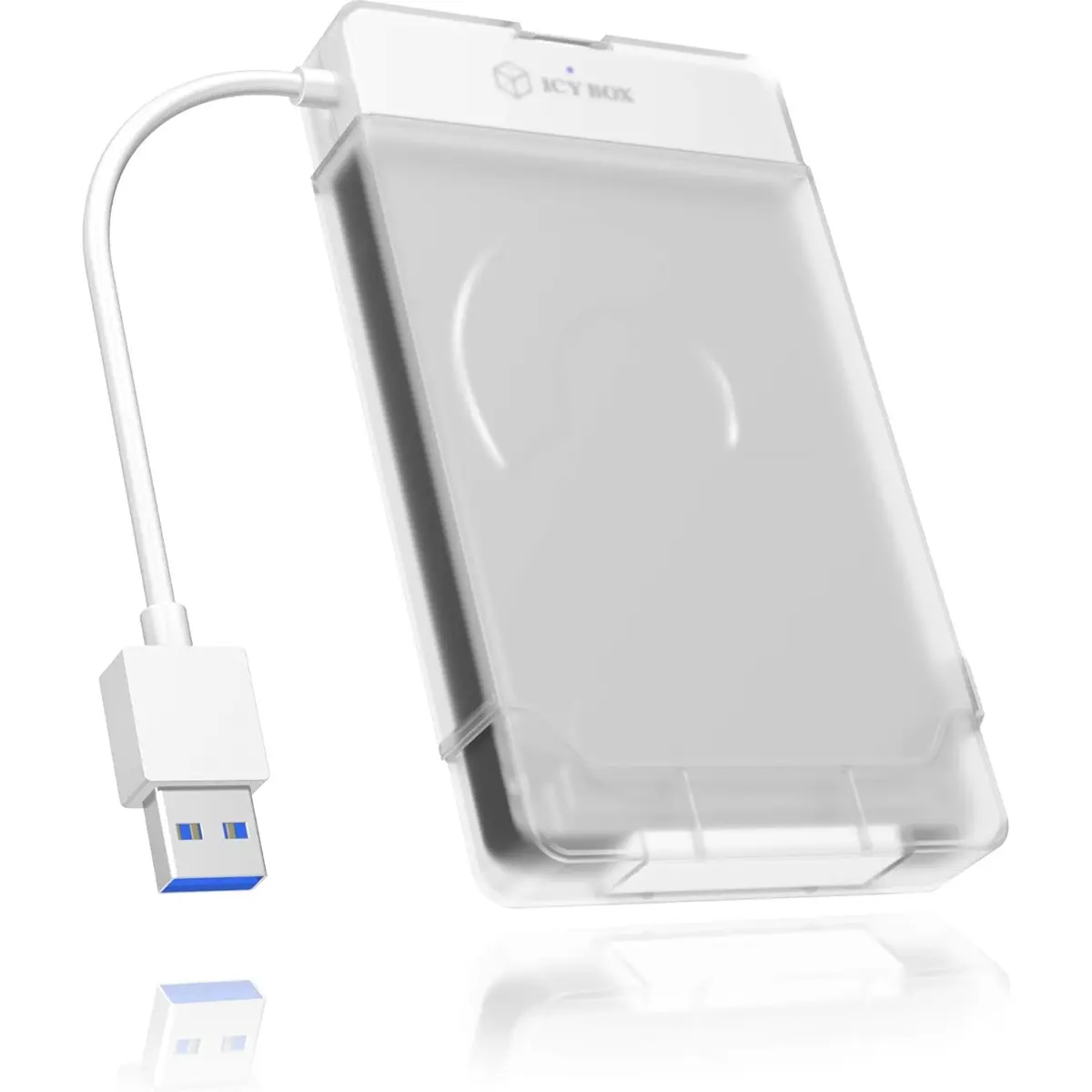 Caixa transparente para disco rígido HDD/SSD SATA 2.5'' c/adaptador USB