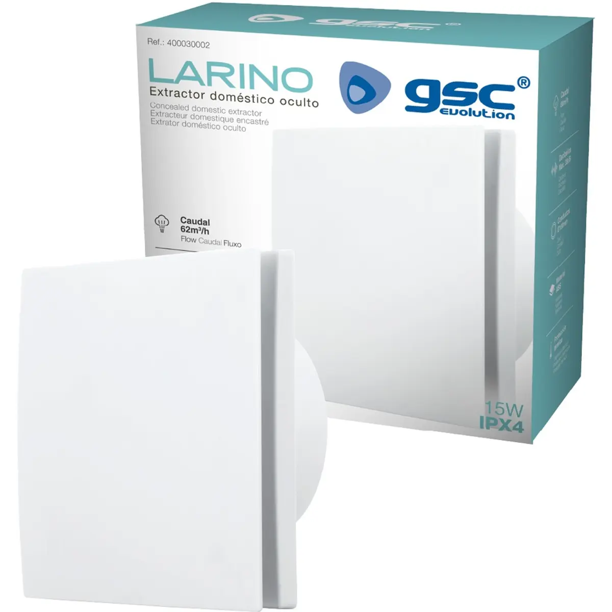 Extrator de ar 15W 62 m³/h Ø100 mm