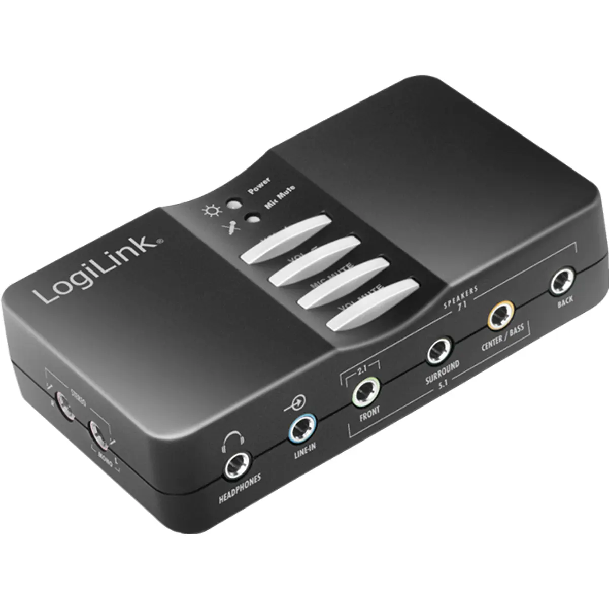 Logilink UA0099 - Placa de som externa USB 2.0 de 8 canais (7.1) c