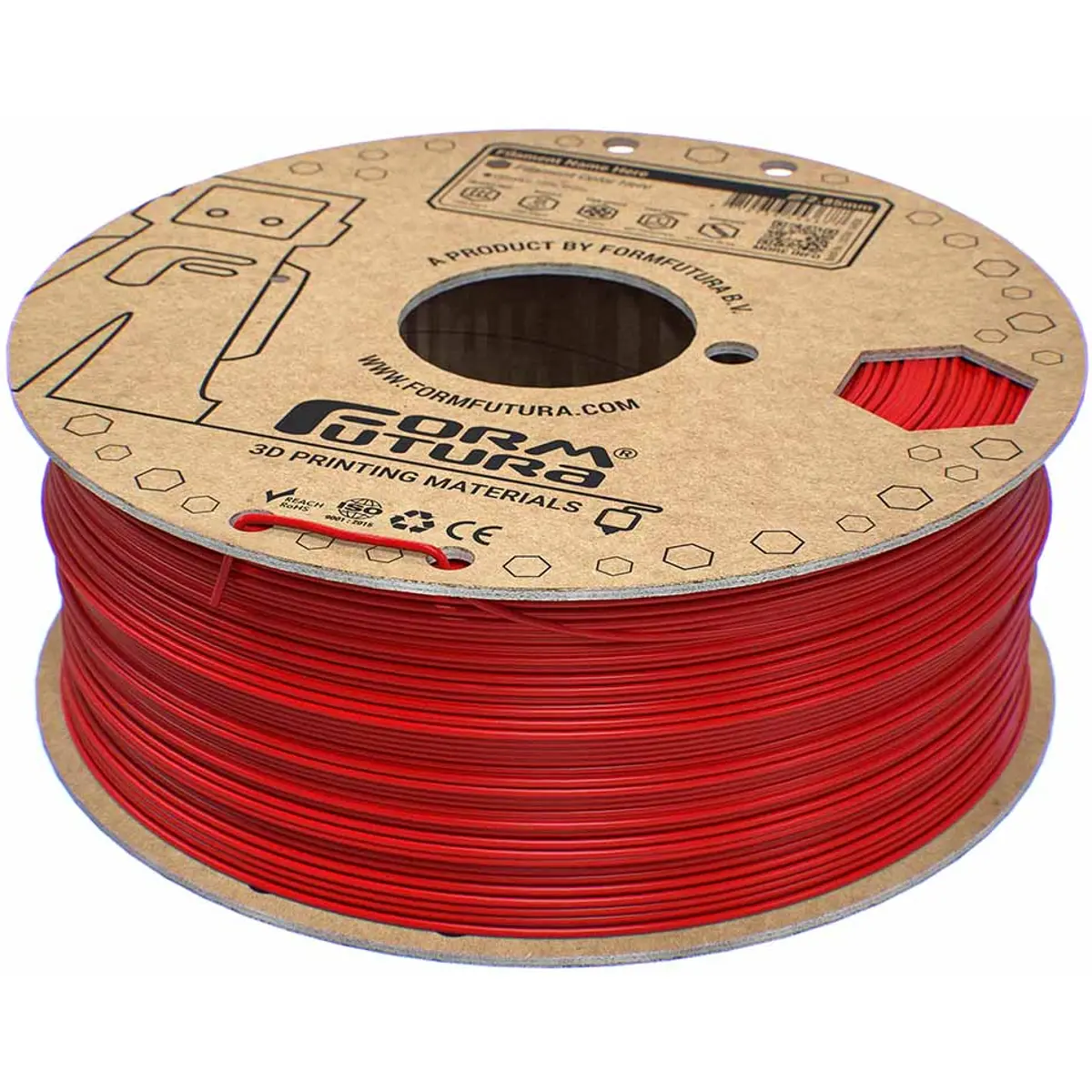 Rolo de filamento de impressão 3D em PLA de 1.75mm - Vermelho - 1Kg