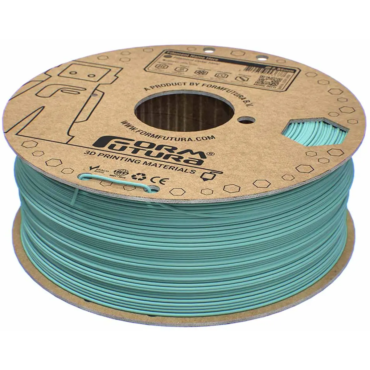 Rolo de filamento de impressão 3D em PLA de 1.75mm - Verde claro - 1Kg