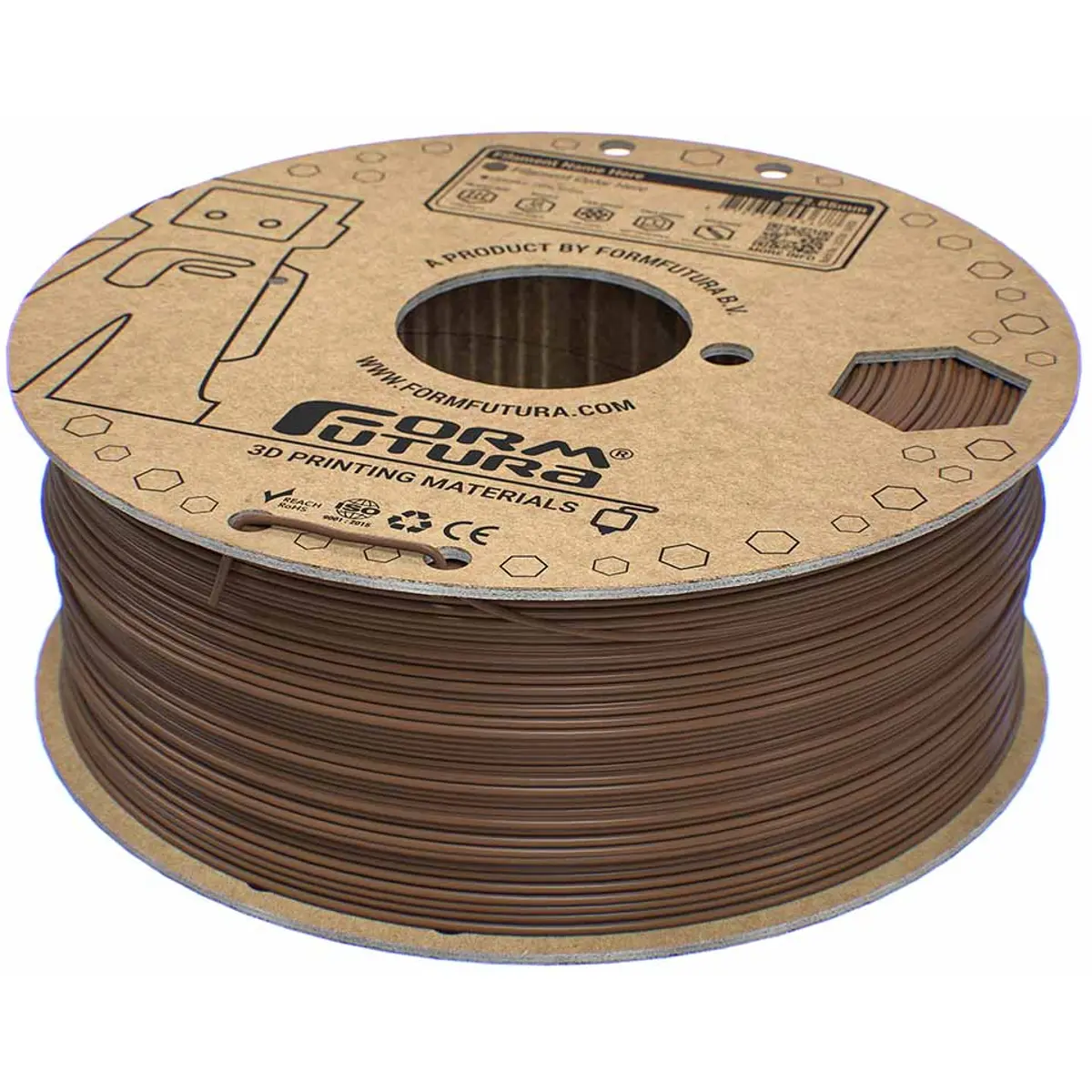 Rolo de filamento de impressão 3D em PLA de 1.75mm - Castanho - 1Kg