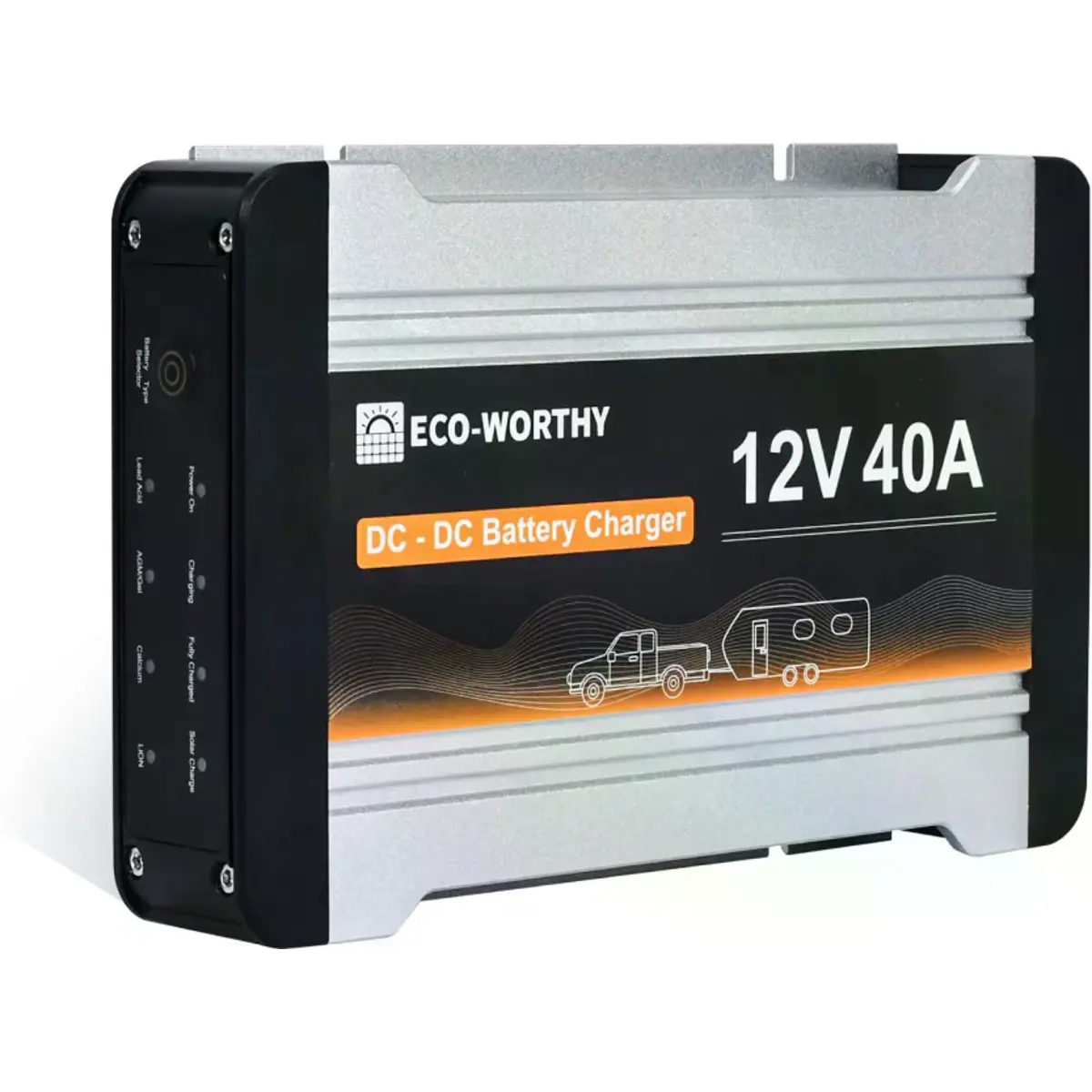 Carregador de baterias DC-DC c/ entrada Alternador + carregador Solar MPPT - 12V 40A