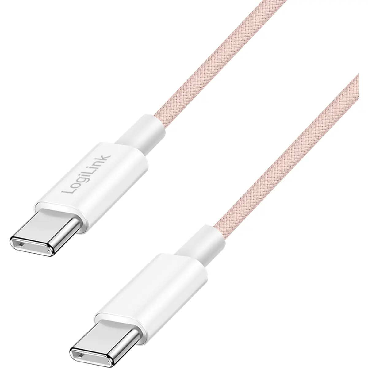 Cabo USB-C ➝ USB-C PD 60W c/ revestimento em nylon - Rosa - 1 m
