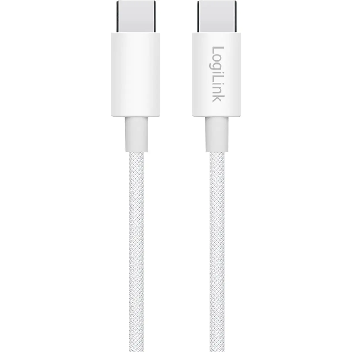 Cabo USB-C ➝ USB-C PD 60W c/ revestimento em nylon - Branco - 1 m