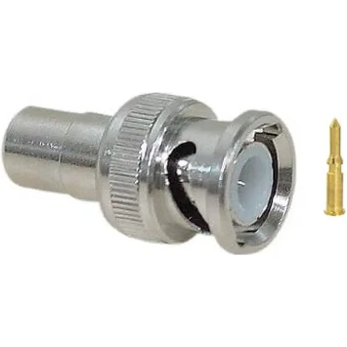 Ficha BNC de cravar macho p/ cabo RG59 Ø6mm