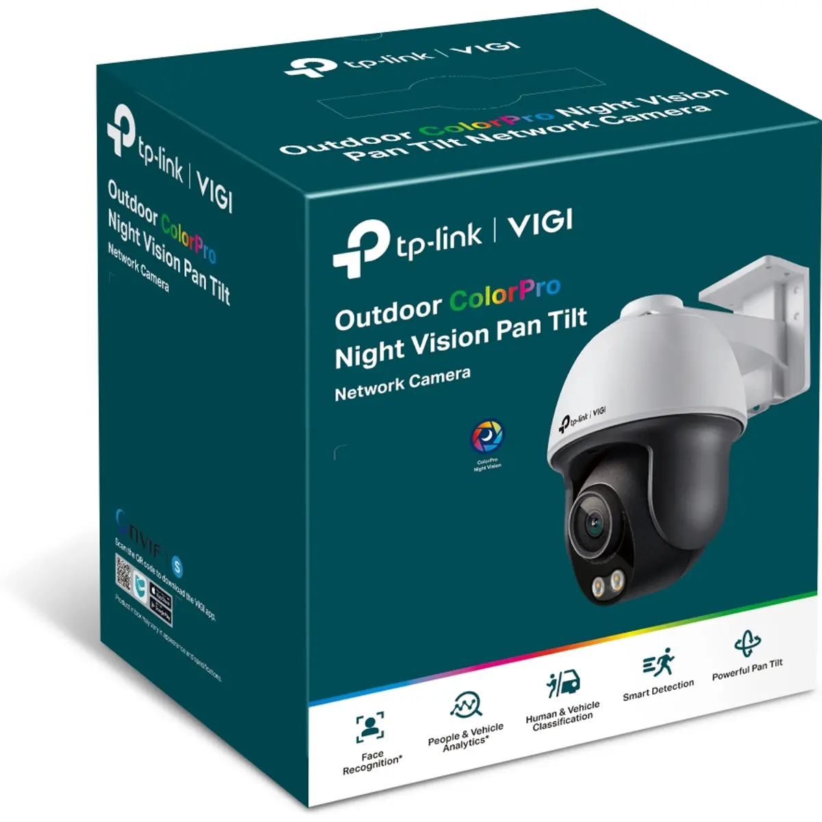 Câmara IP (Ethernet c/ PoE) Pan/Tilt 4MP 4mm ColorPro Night Vision - IP66