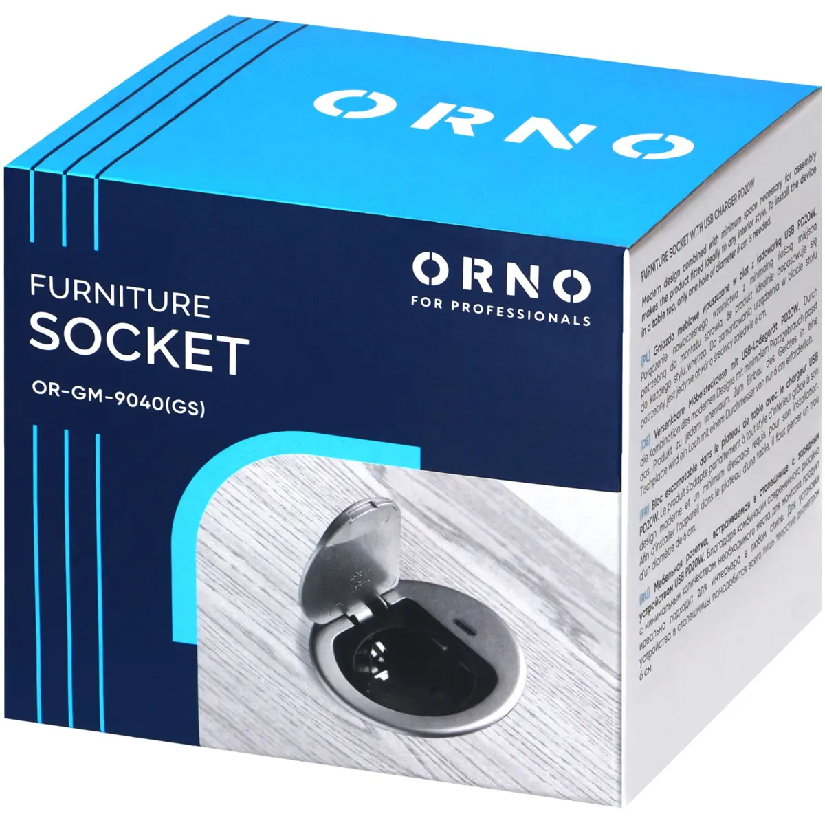 Bloco de tomadas de encastrar (Ø62mm) 1x Schuko + 1xUSB-C