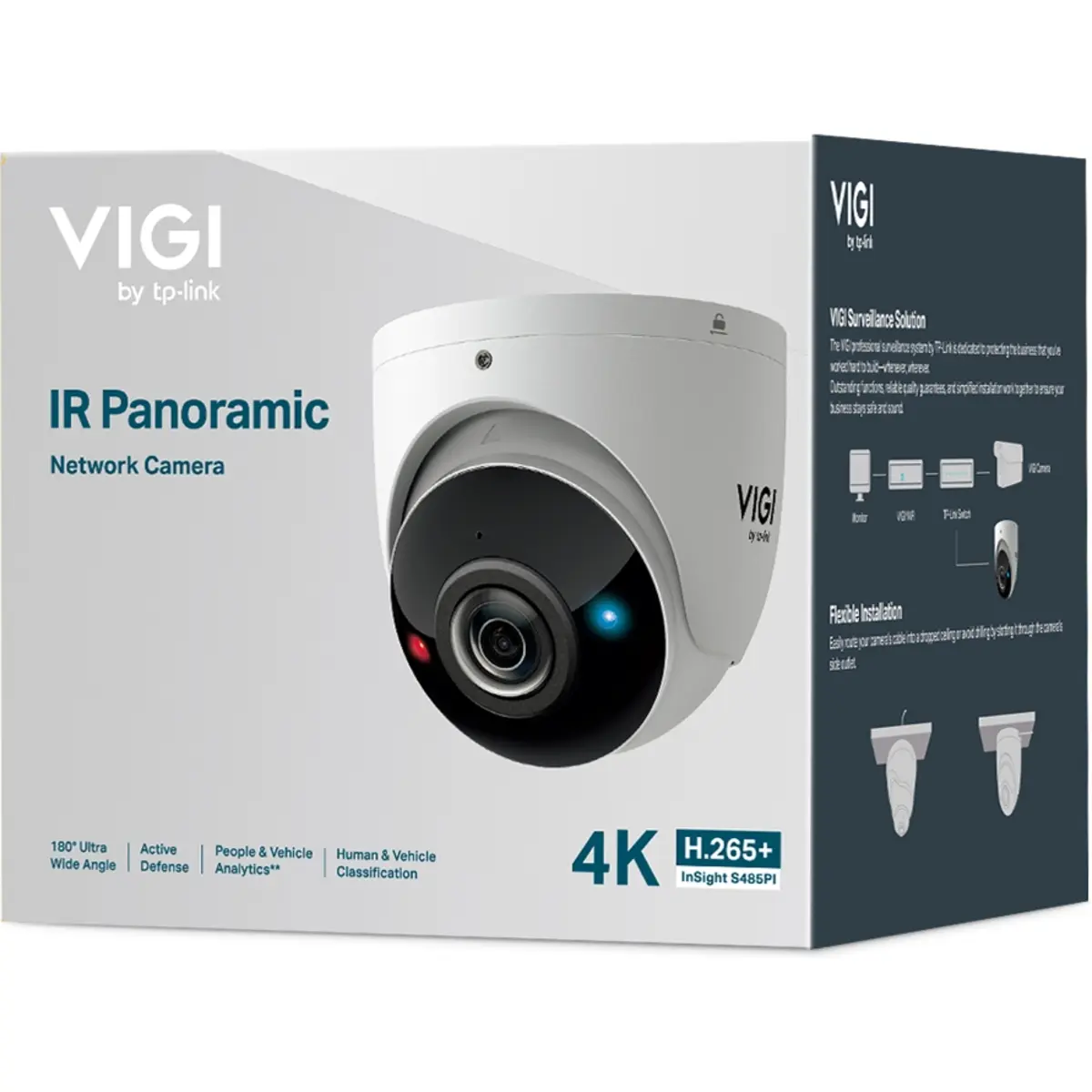 Câmara de vigilância IP (Ethernet c/ PoE) 8MP 1.65mm IR20m - IP67 IK10