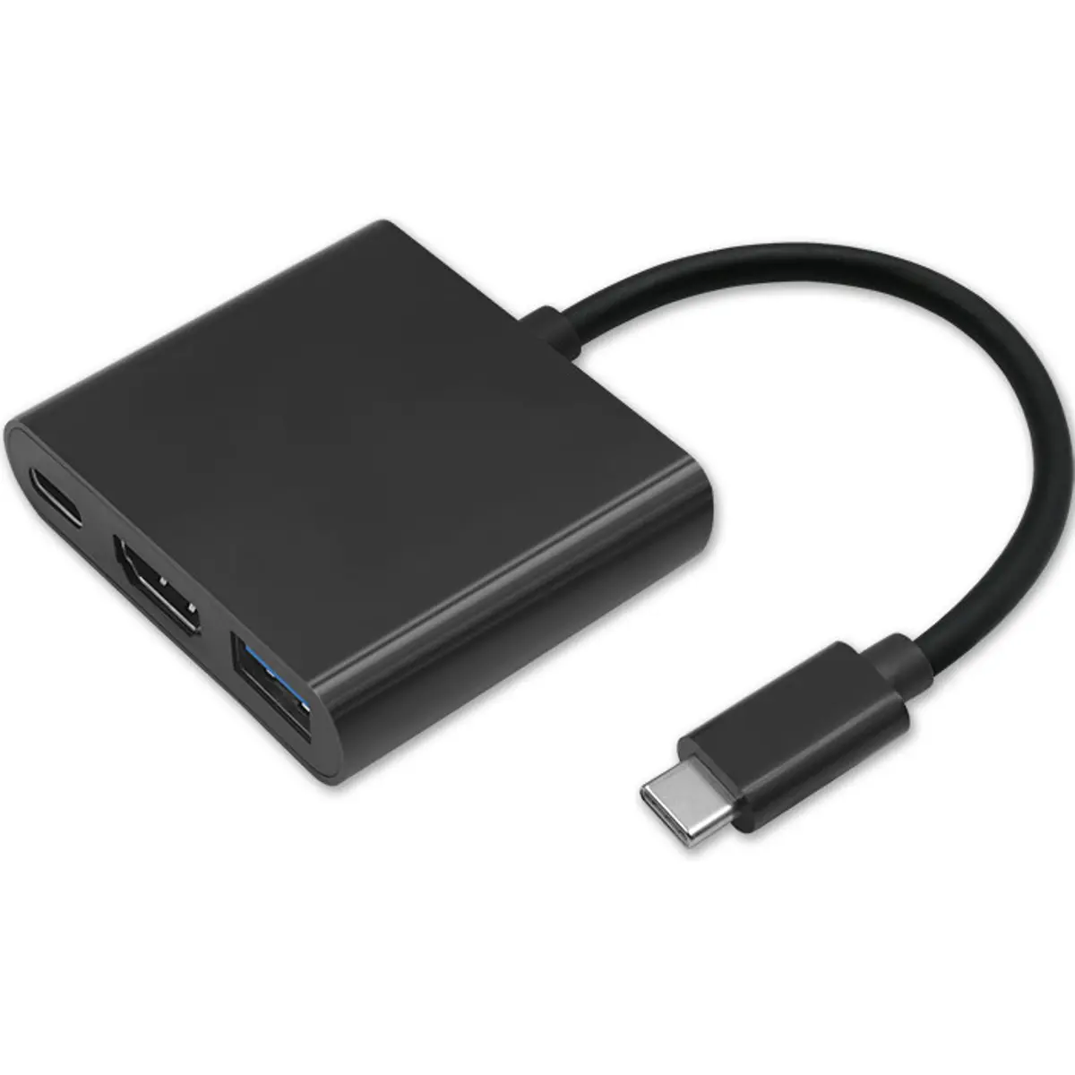 Hub Adaptador USB-C 3.1 3 Portas (USB-C 3.1 PD + USB-A 3.0 + HDMI 4K)
